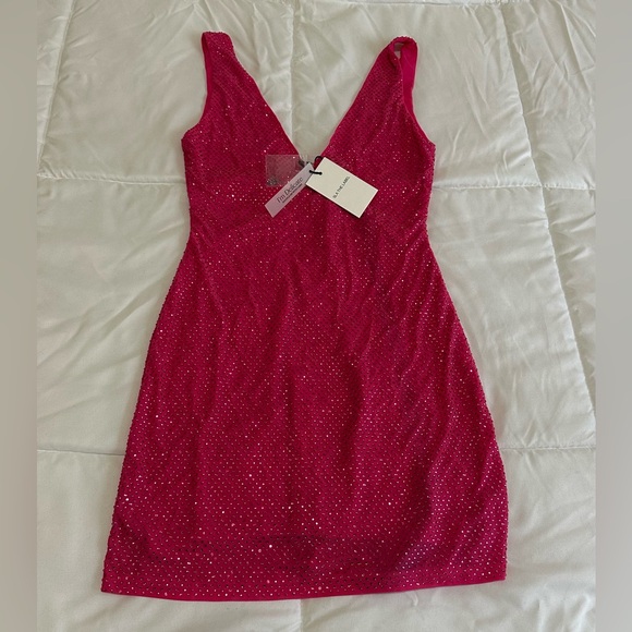 SLA The Label Dresses & Skirts - NEW SLA The Label PINK GIGI DIAMANTE MINI DRESS Size Small